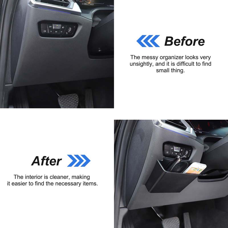 For BMW 3 Series G20 2020-2026 ABS Car Dashboard Side Left Hanging Storage Box Trim Phone Holder Organizer Box Car Accessories