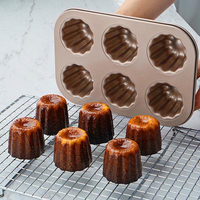 1 ks 6/12 Vyberte pohár Růžové zlato Forma na canelé s nepřilnavým povrchem Materiál uhlíková ocel Tvar květin Forma na canelé muffiny