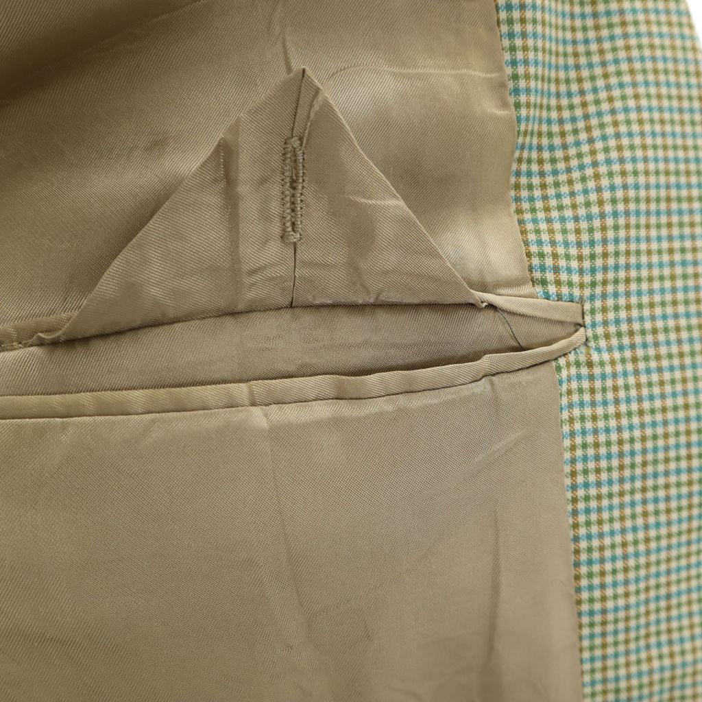 mila schon uomo Check Pattern tailored jacket 52 Yellowish green Men's Used