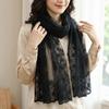 Elegant Embroidered Flower Shawl Long Thin Korean Version Scarf Retro Headscarf Korean Fashion