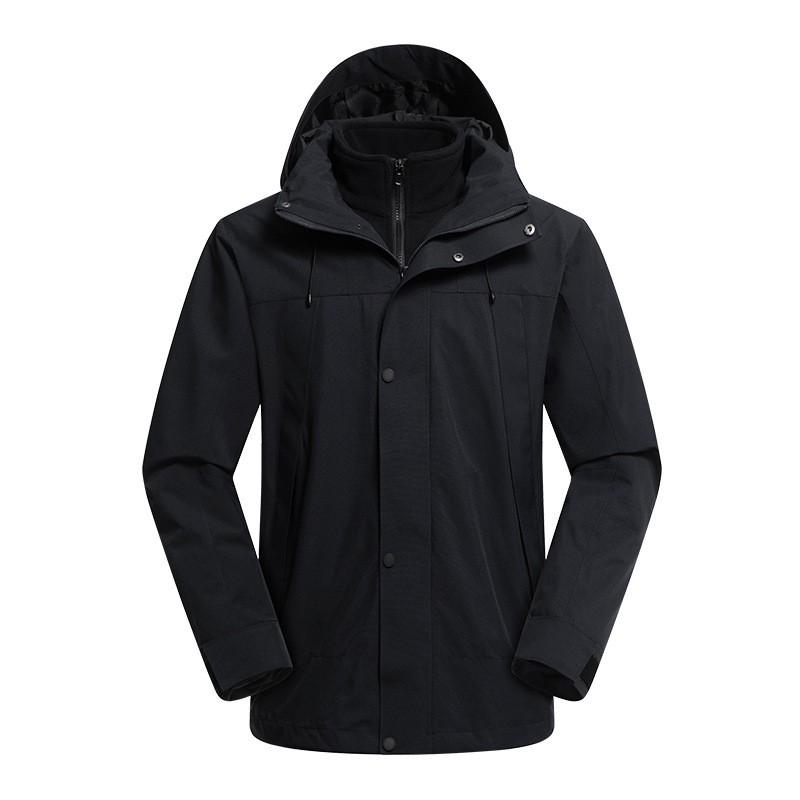 Men Women 3-in-1 Removable Fleece-Lined Waterproof Windproof Outdoor Jacket Winter Hiking Cycling