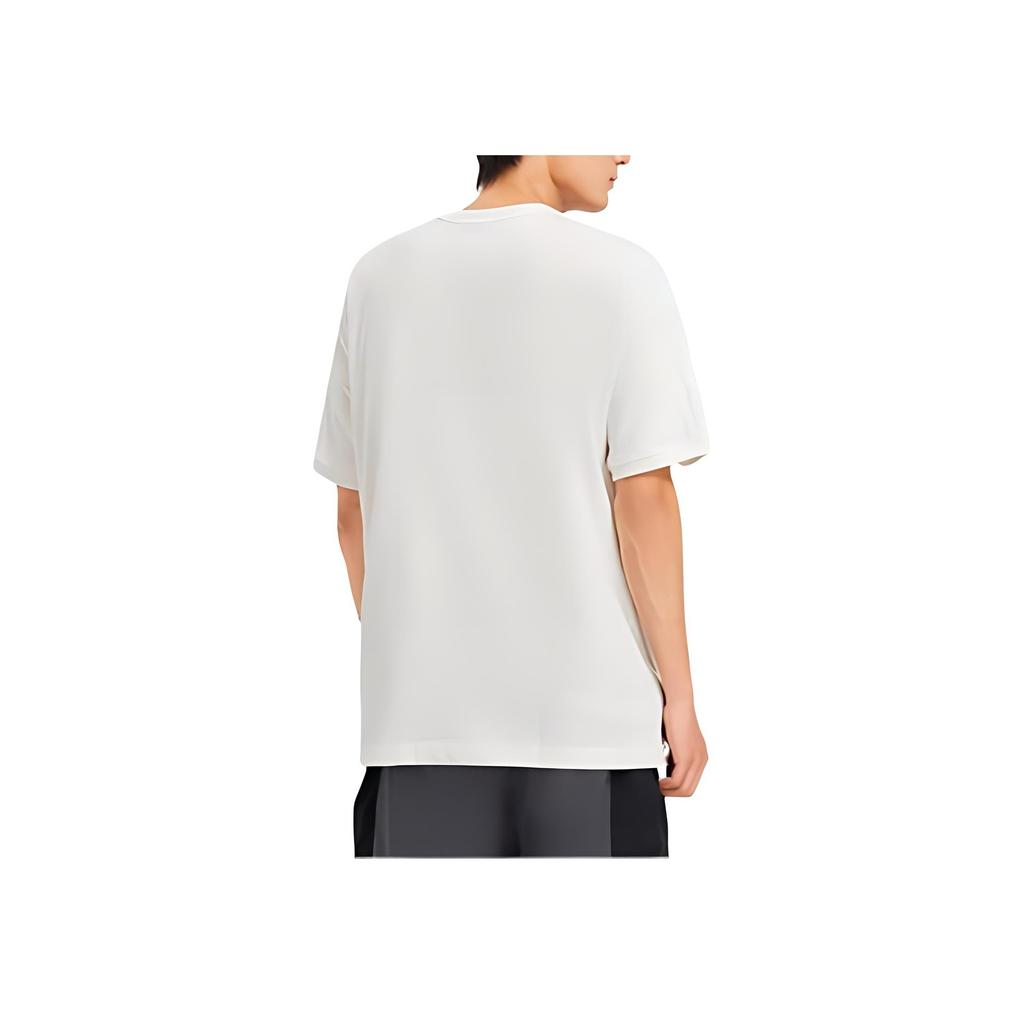 Li-Ning X Rooovie Artist Collaboration Checkerboard Pocket Print Loose Round Neck T-Shirt Unisex Tops Milk-White AHSSB57-1