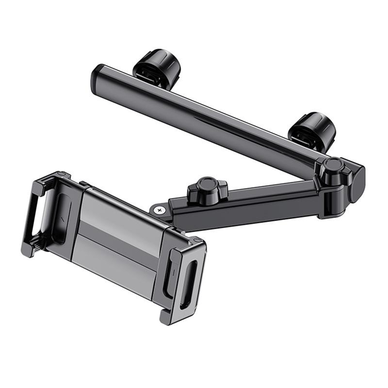 360° Adjustable Car Headrest Tablet Holder Rotating Stand Foldable Backseat Phone Stand Knob Lock Extension Arm