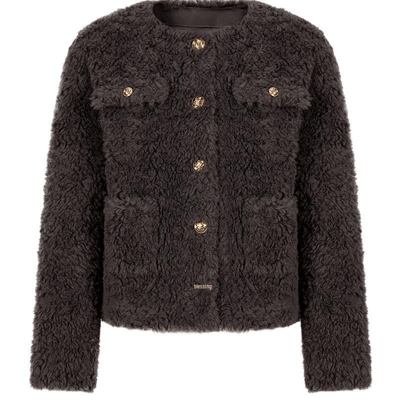 

Juzih Anna & Co. Women s 100% Wool Small Fragrance Short Coat S