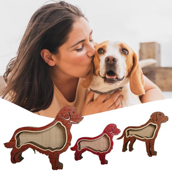 Wooden Dog Hair Storage Box Pet Hair Keepsake Box Pet Hair Collector Container Table Sign Decoration Pet Owner Memorial Gift