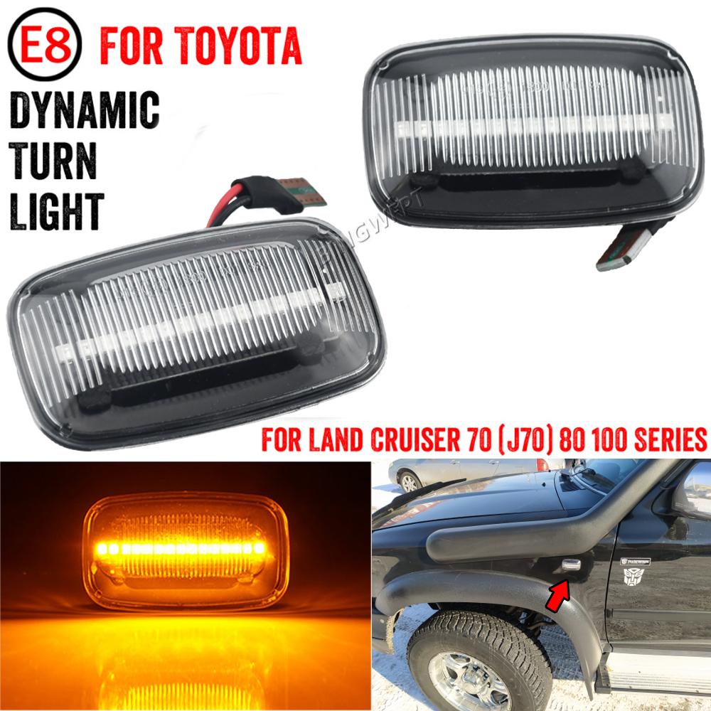 2PCS Turn Signal Light Blinker Indicator Lamp For Land Cruiser 80 Series 1990-1997 For Land Cruiser 100 Series 1998-2007 Dynamic Crystal