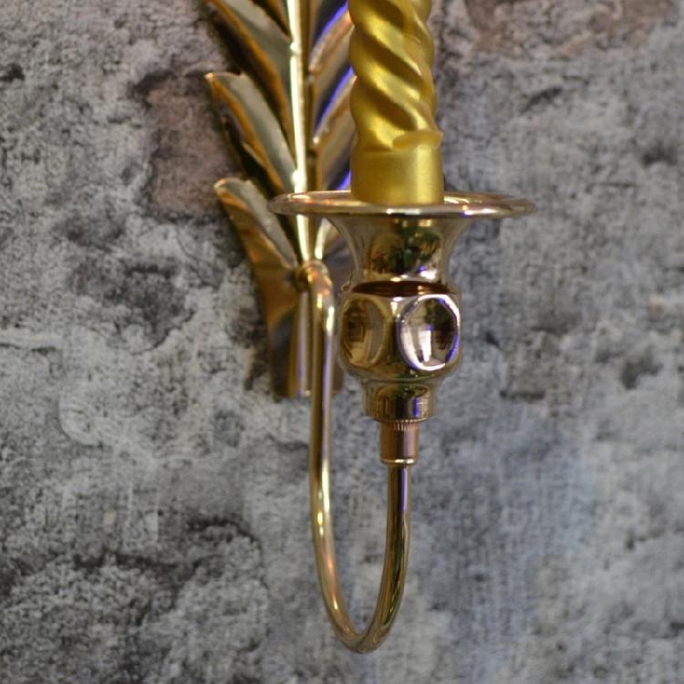 2Pack Black/Golden Candle Holder Wall Sconces With Leaf Detailing For Adding Warmth To Bedrooms And Living Space