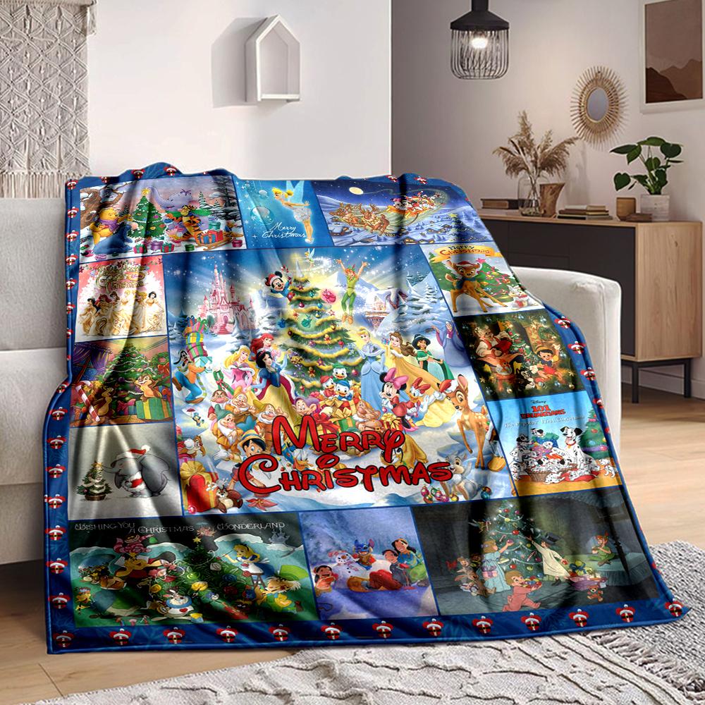 1Pc Christmas Disney Characters Blanket Soft And Comfortable Casual Warm Camping Travel Christmas Halloween Xmas Gift M924398