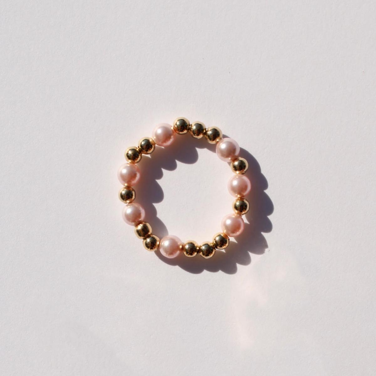 Vlen Natural Real Pearl Rings for Women Stackable Adjustable Elastic Pearl Rings Minimalist Dainty Jewelry Gift Hypoallergenic resizable