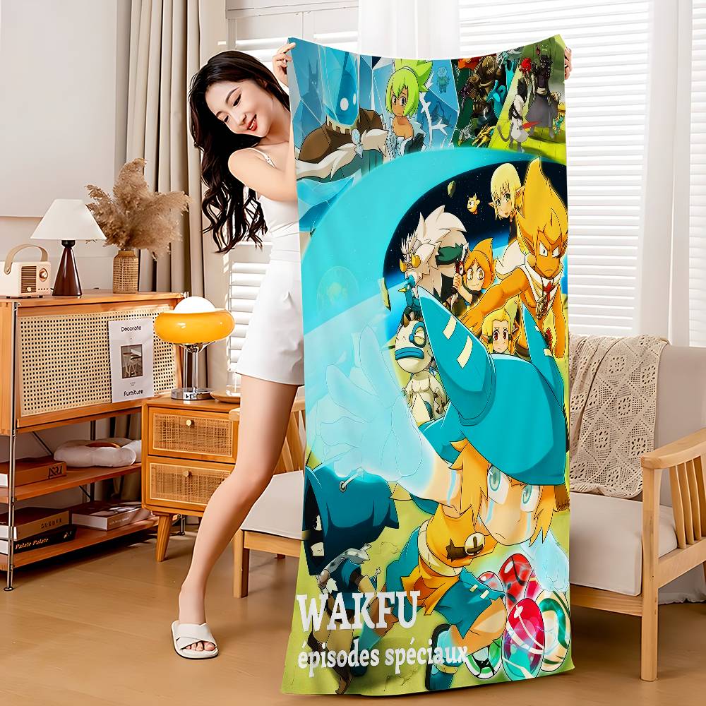 

Game W-wakfu Bath Towel Microfiber Soft Water Absorbing Breathable For Girl Kids Decorative Cartoon Beach Towel W40*H60(CM)