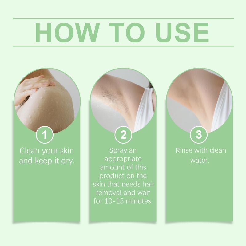 Body Depilatory Spray for Men and Women Gentle Nourishing Moisturizing Soft Skin Quick Hair Removal Home Use