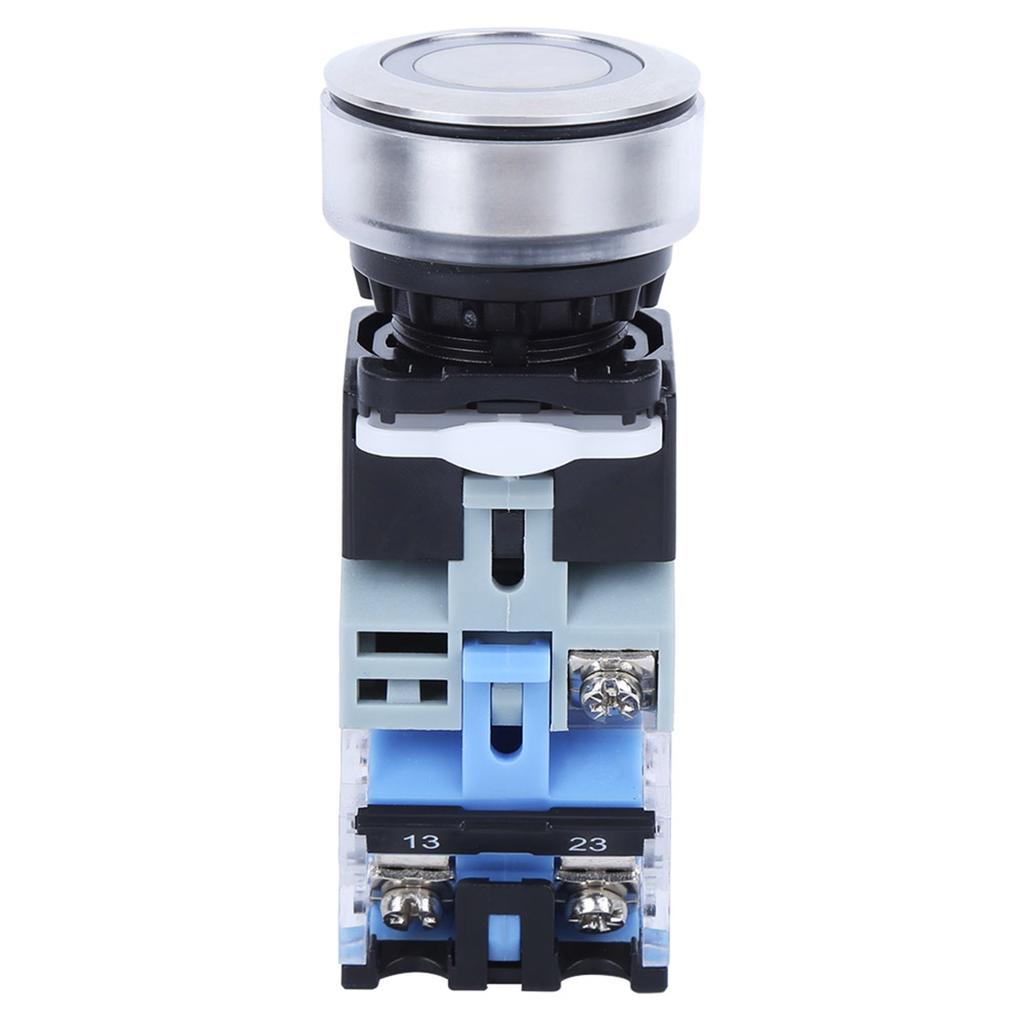 Compact Push Button Switch with Blue Light 30mm Installation Diameter LA38 Ac DC12V(Self Locking )