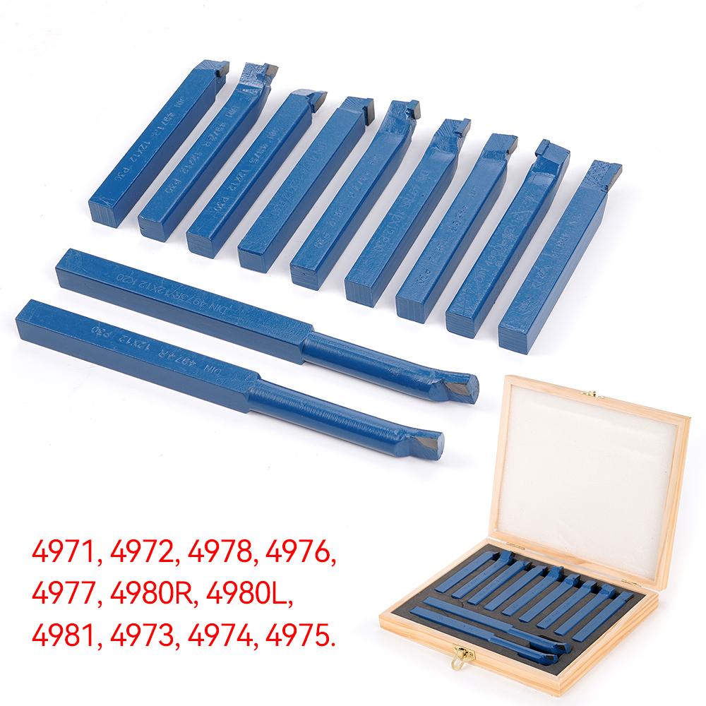 11Pcs/Set P30 8/10/12mm Carbide Tip Cutting Turning Boring Bit Mini Metal Lathe Tool Set Carbide For Metal Working Lathe Thread