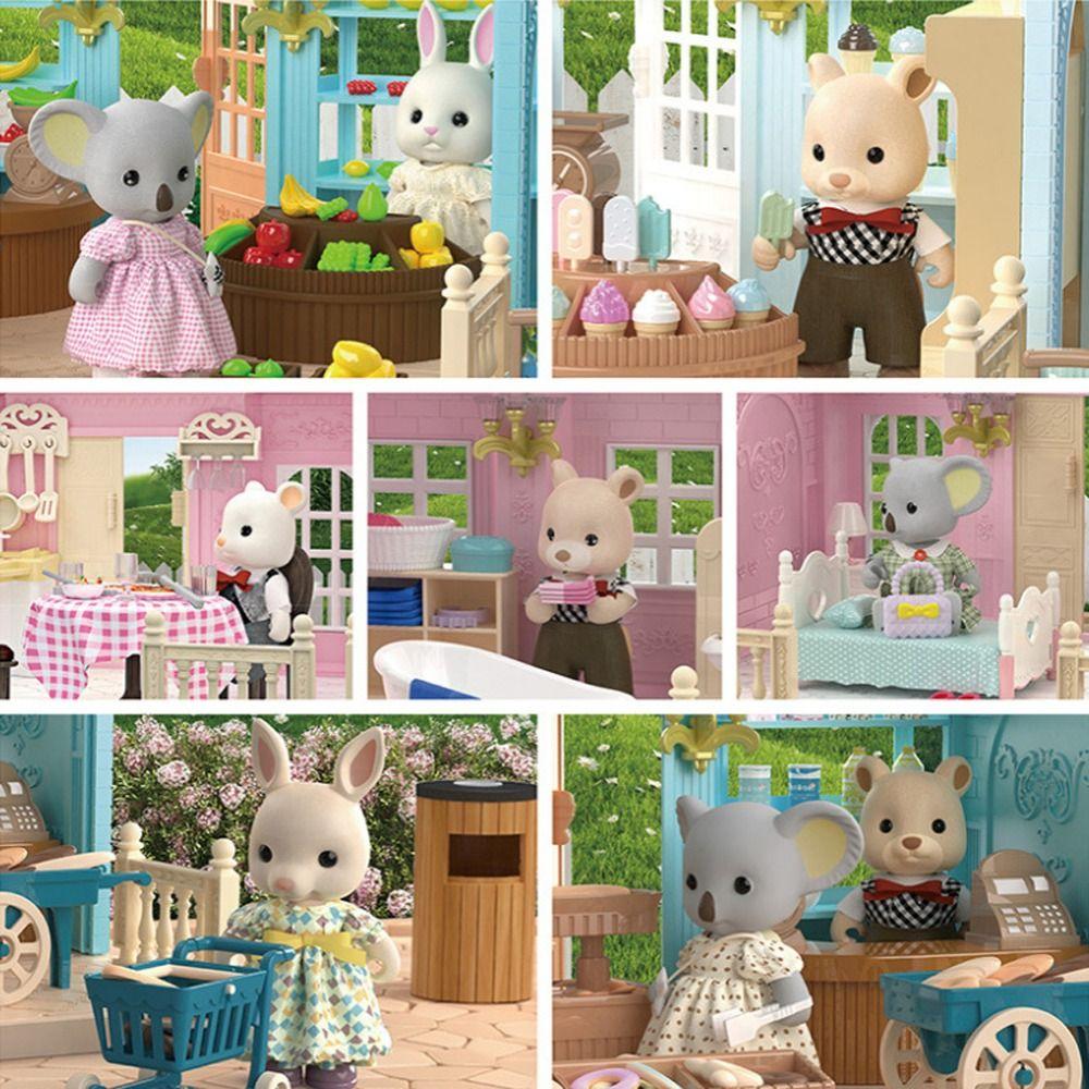 Simulation Forest Family Dolls Miniatures Dollhouse Toy Mini Rabbit Bear Toy Kids Gifts
