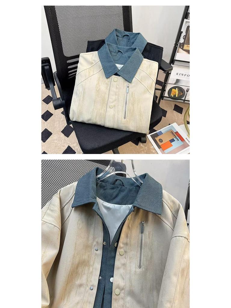 Trendy Two-Piece Denim Lapel Jacket for Men - Spring/Autumn 2025 Collection
