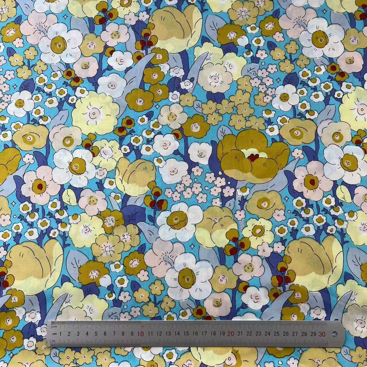 40s 100% Cotton Poplin Printed Fabric for Shirts, Cloth Bags and DIY Handcrafts
