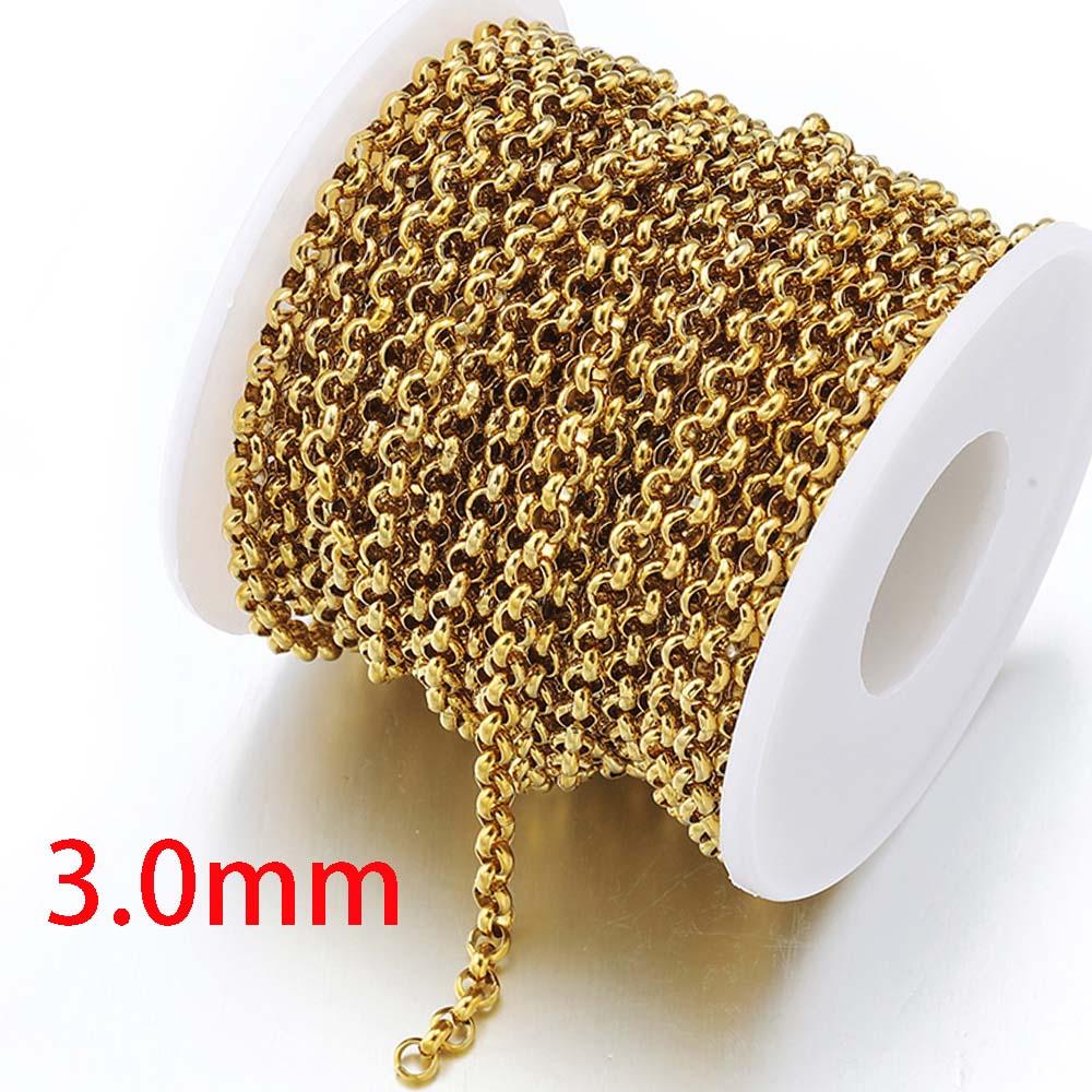 20Meters/Roll 1M No Fade Stainless Steel Chain Multi Sizes Basic Chains for Jewelry Making DIY Bracelet Necklace Chain Wholesale