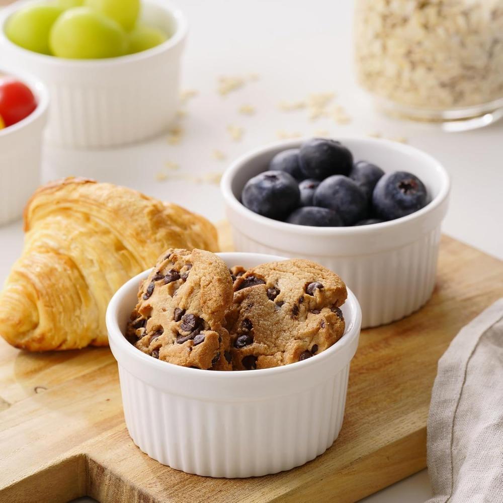 6pcs with Lid Ramekin 8 Oz Pudding Cup Multifunctional Soup Cup  Custard
