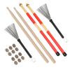 Drumstick Kit Rute Brush Damper Drum Set Musical Instrument Playing Accessories with BagM02762 Coffee Color