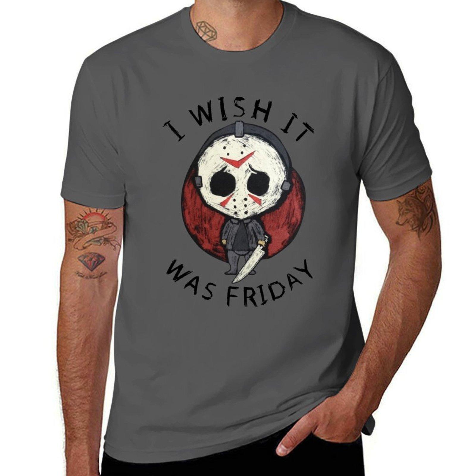 

i wish it was friday white text T-Shirt printed t shirts for man T-Shirt 4XL