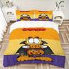 Set Copri Piumino Stampa Costume di Halloween di Garfield 3 Pezzi Ultra Morbido, Traspirante e Confortevole Biancheria da Letto con Design Elegante per Camera da Letto e Camera degli Ospiti De