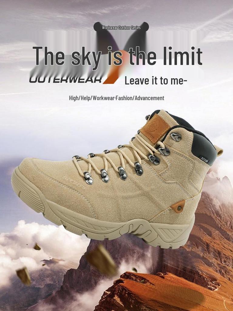 Men's Plus Size Mid-top Outdoor Training Boots - Non-slip & Wear-resistant for Hiking