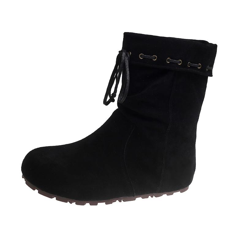 Fashion Flats Women's Ankle Boots Suede Fashion Dress Shoes for Woman Casual Snow Boots 2025 Winter Designer Chelsea Botas Para Mujer