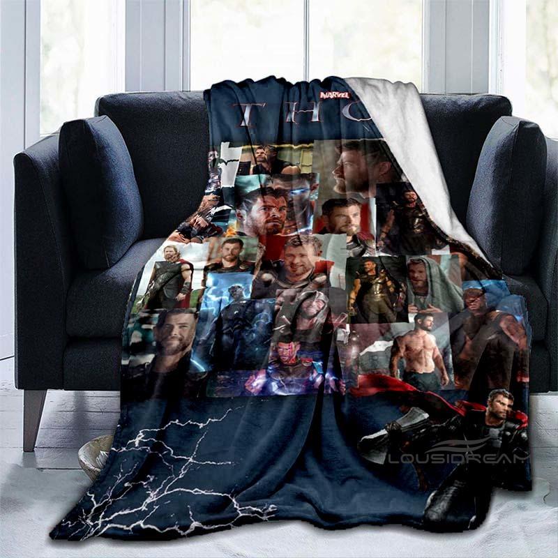 Customizable 2026 new Thor cartoon anime blankets bedroom decorations warm flannel sofa blankets suitable for home bedroom