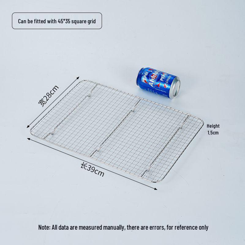 Rektangulært grillnett og tørkestativ i rustfritt stål med V-bendesign