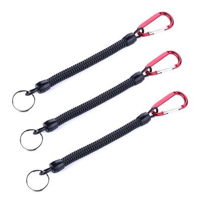 Fishing Lanyards 22cm Retractable Coiled Tether with Carabiner Boating Fishing Rope Retention Rope Fishing Tools Tackle