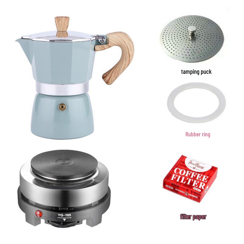 Seiko Octagonal Aluminum Moka Pot - Classic Italian Espresso Maker