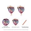 Mode Frauen Herz Form Turmalin Stud Ohrringe Romantische Schmuck Weihnachten Geschenke