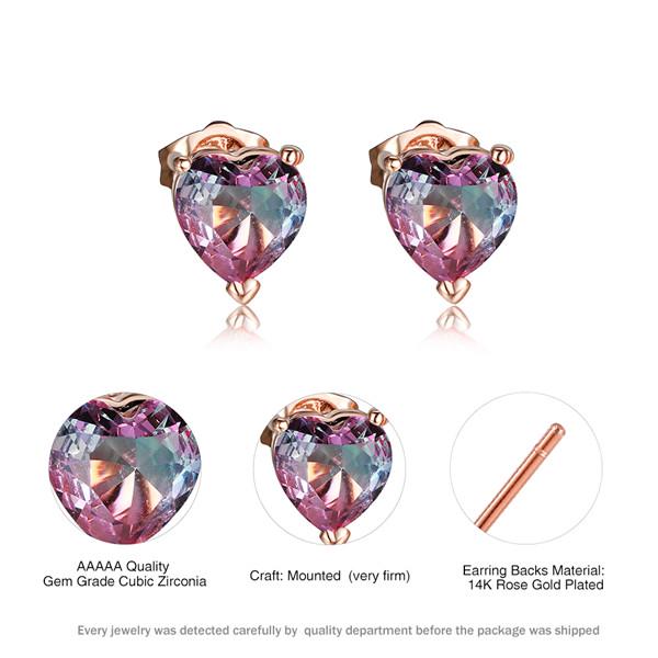 Moda femei în formă de inimă cercei cu turmalină bijuterii romantice cadouri de Crăciun