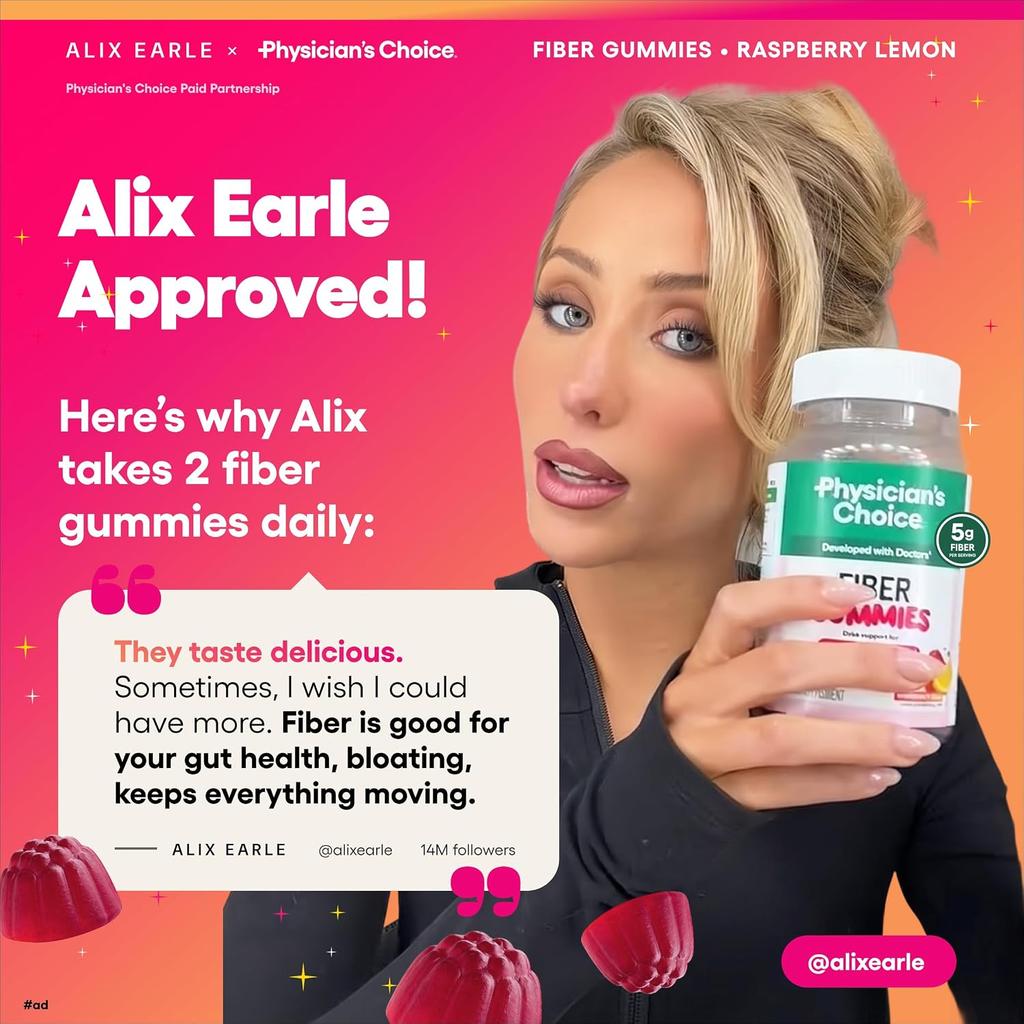 Daily Prebiotic Fiber Gummies - Raspberry Lemon (Sugar-Free)