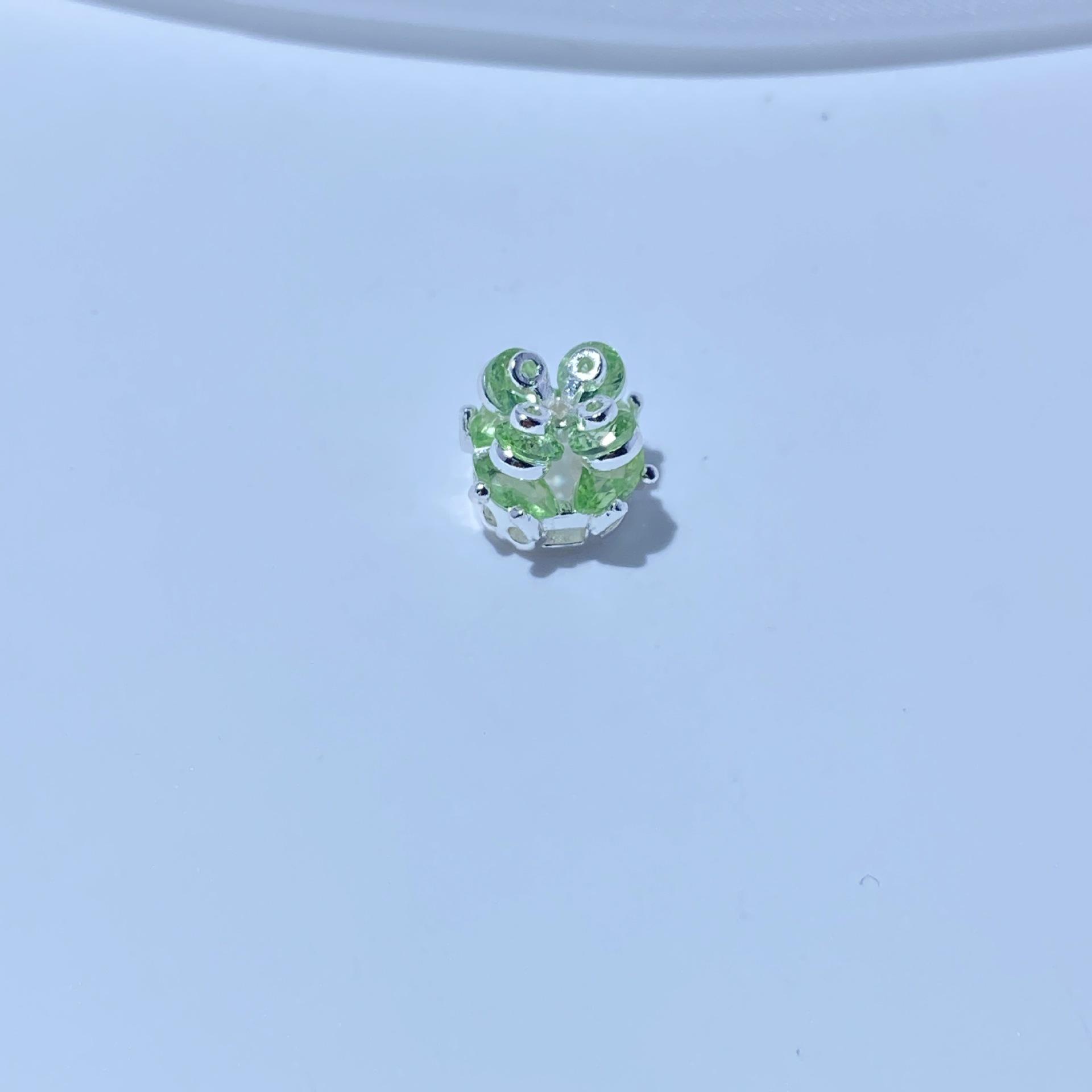 14K Gold-Plated Clover Zircon Spacer Bead Pendant for DIY Jewelry 10.8x10.8x9.6mm