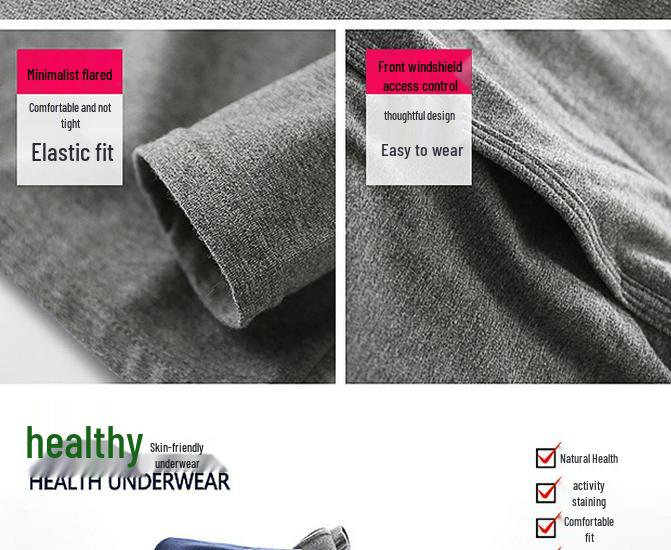 Men's Slim Fit Cotton Flannel Base Layer Set - Youth Round Neck Thin Autumn Underwear