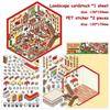 1Set Cartoon 3D Landscape Stickers Pocket Cabin Scene Stacking Pasting Stickers Diy Decoration Stickers Festival Birthday Gifts