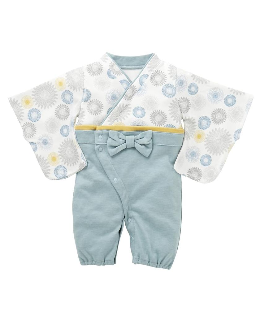 Nissen Baby All Clothes for Boys and Size 70 Romper/Coverall, Hakama-Style Coverall/Two-Way (Baby Clothes/Children's Girls), Sax,