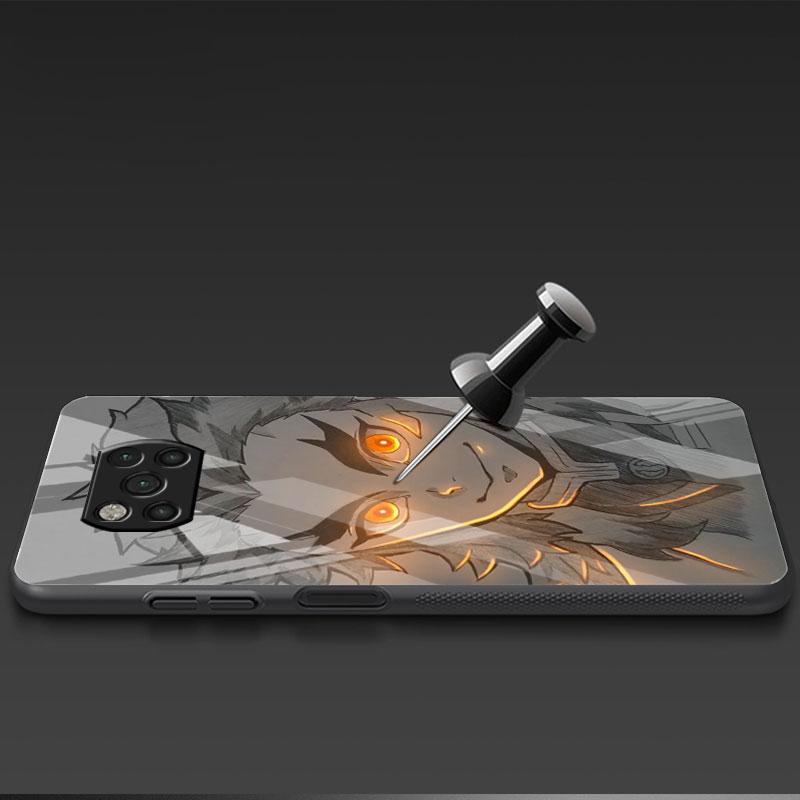 Glass Case For Xiaomi Poco X3 NFC 11 Lite 11T F3 M3 For Redmi Note 11 10 9 8 Pro 10S 9S 9A 9C Phone Cover Anime Demon Slayer