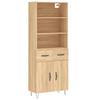 Highboard in Sonoma Oak Finish 69.5 x 34 x 180 cm Particleboard
