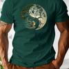 Mens Summer 100 Pure Cotton Fashionable Casual Loose Sports Yinyang Tree Pattern Print Round Neck Short Sleeved Tshirt Top