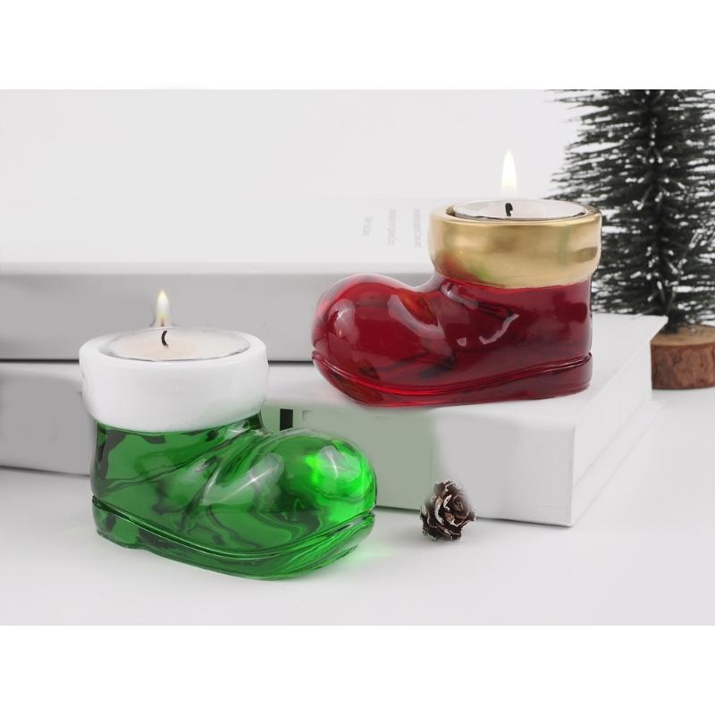 Christmas Boot Shaped Candle Holder Silicone Mould High Temperature Resistant Candlestick Mold Epoxy Decoration Mould