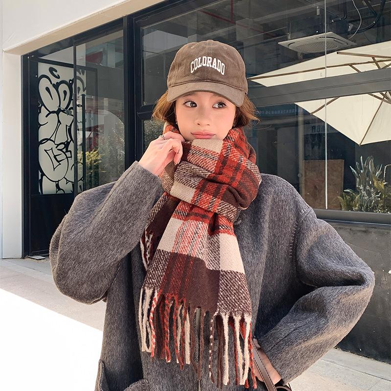 Fleece-Like Cashmere Scarf High-End Women's Autumn Winter Thickened Versatile Shawl Neck Warmer