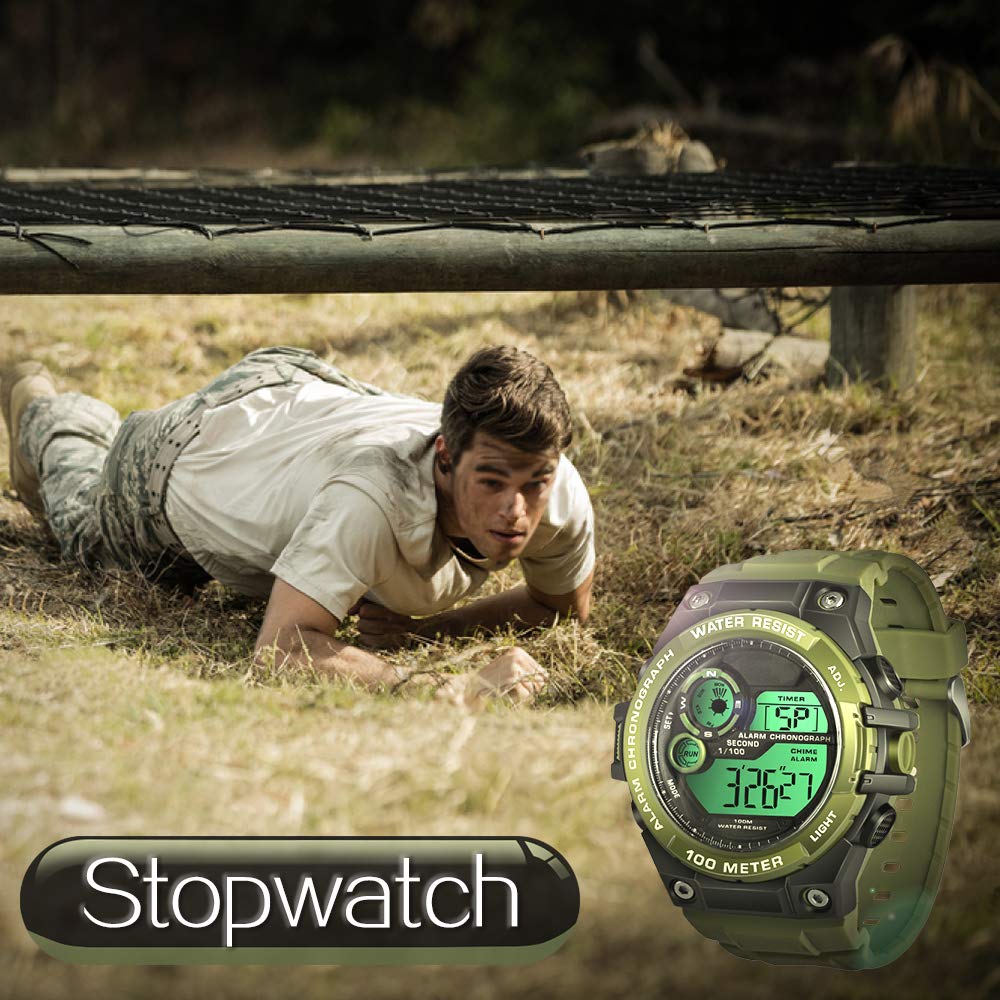 Multi-function 10 ATM Water Resistant Men's Watch, Perfect for Swimming, Diving, and Surfing, with Alarm, Calendar, Stopwatch, Dual Time, and 12-hour