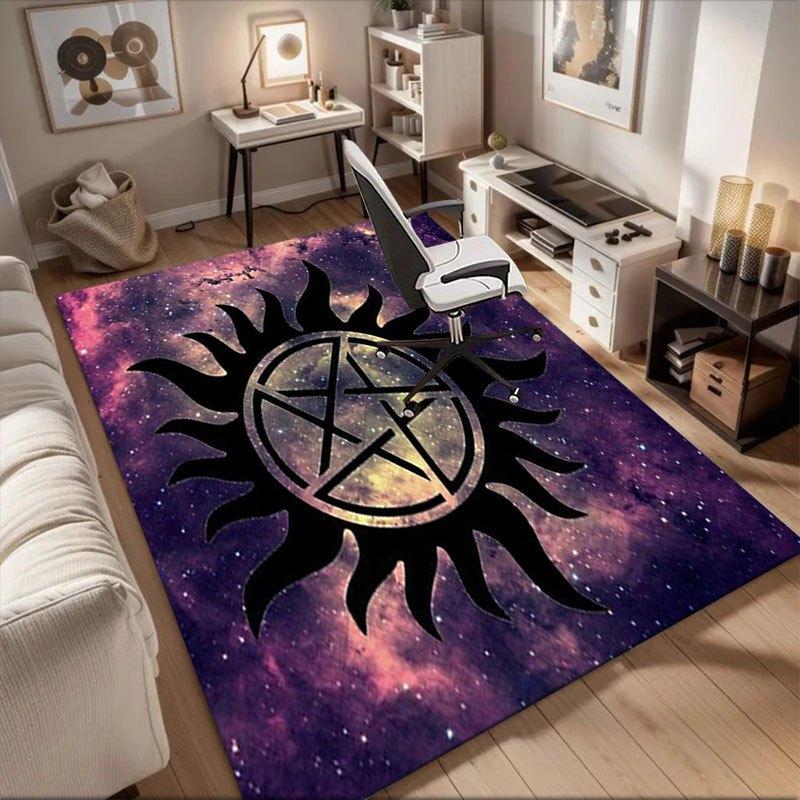 

Supernatural Anti-Possession Symbol Wall Art Decor Sticker DecalOffice Mat Perfect for Home Decor Office Desk Chair Rugs Chair Carpet for of 60cm by 90cm