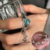 Korean Style S925 Silver Plated Geometric Open Finger Ring - Women's Vintage Hip Hop Jewelry for Index or Pinky Finger.