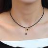 2025 Black Crystal Tassel Choker Necklace - Unique Minority Design