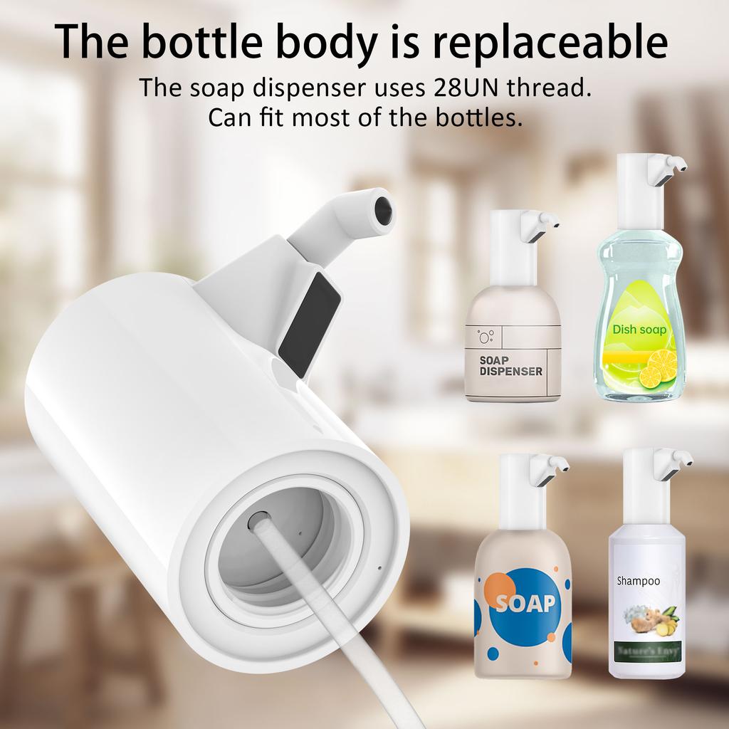 Automatic Sensor Soap Dispenser For Bathroom USB Charging Infrared Induction  4-Speed Adjustable Dish Liquid Lotion Gel