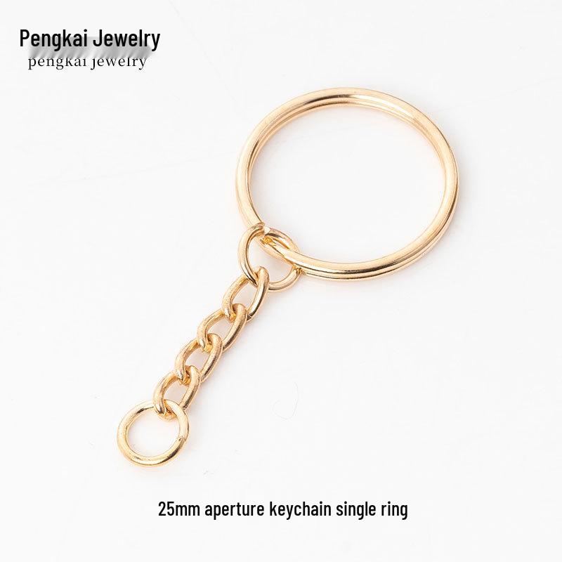 DIY Jewelry Accessories: KC Gold Four-Section Chain Keyring for Handmade Keychains