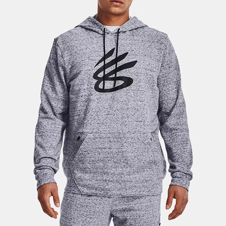 Under Armour Curry Series Solid Print Pullover Sport Hoodie Men Tops Grey 1370276-011